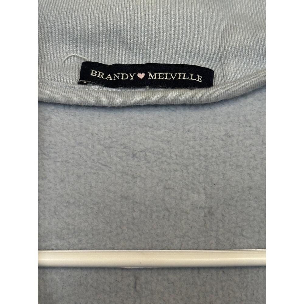 Brandy Melville Quarter Zip Sweatshirt Blue Gray Cozy Pullover NWOT - Picture 5 of 7
